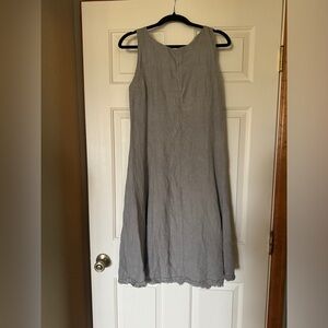 Gray Sleeveless Linen Dress